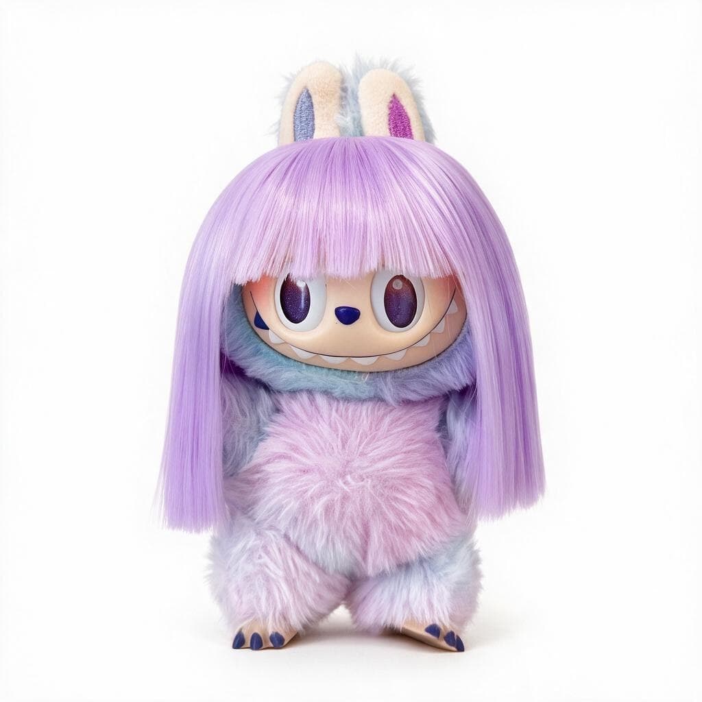 Taro Purple collectible doll wig compatible with 17cm collectible 17cm dolls, white background product image