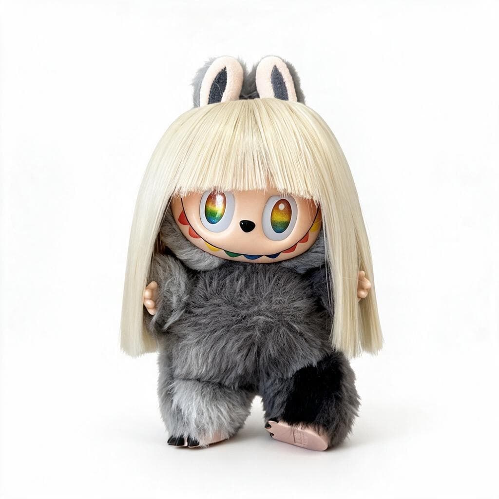 Vanilla Beige Gold collectible doll wig compatible with 17cm collectible 17cm dolls, white background product image