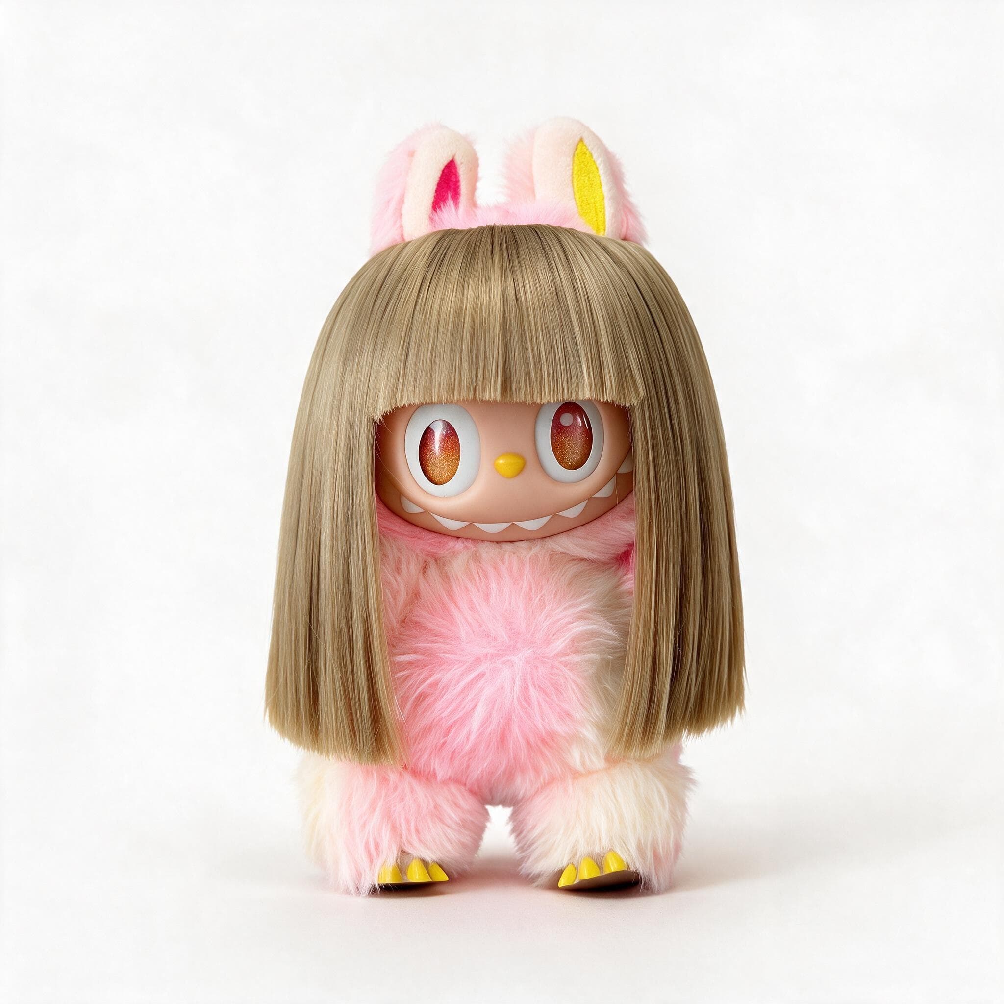Light Flaxen Blonde collectible doll wig compatible with 17cm collectible 17cm dolls, white background product image