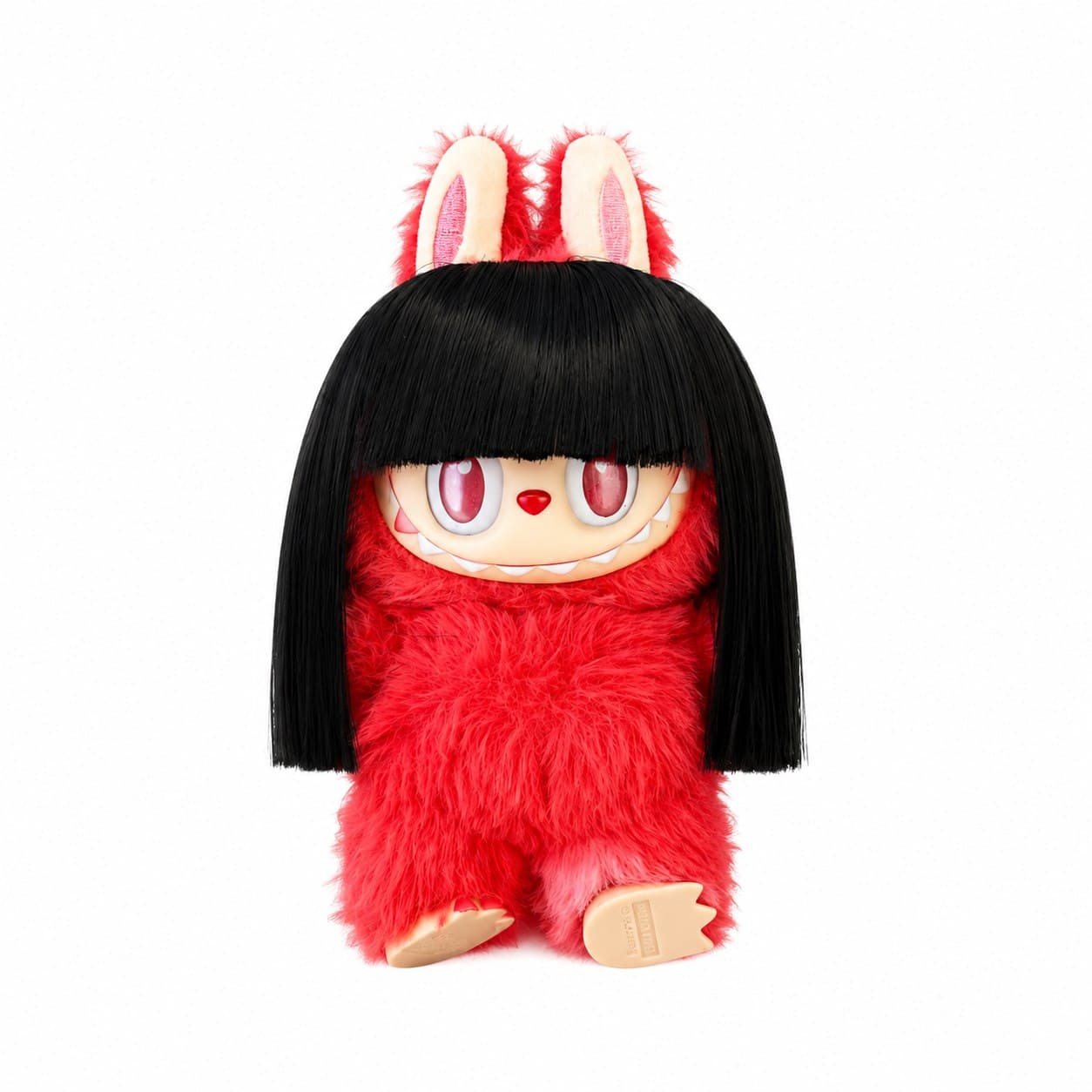 Deep Natural Black collectible doll wig compatible with 17cm collectible 17cm dolls, white background product image