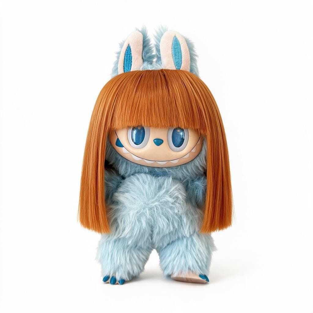 Vintage Burnt Orange collectible doll wig compatible with 17cm collectible 17cm dolls, white background product image