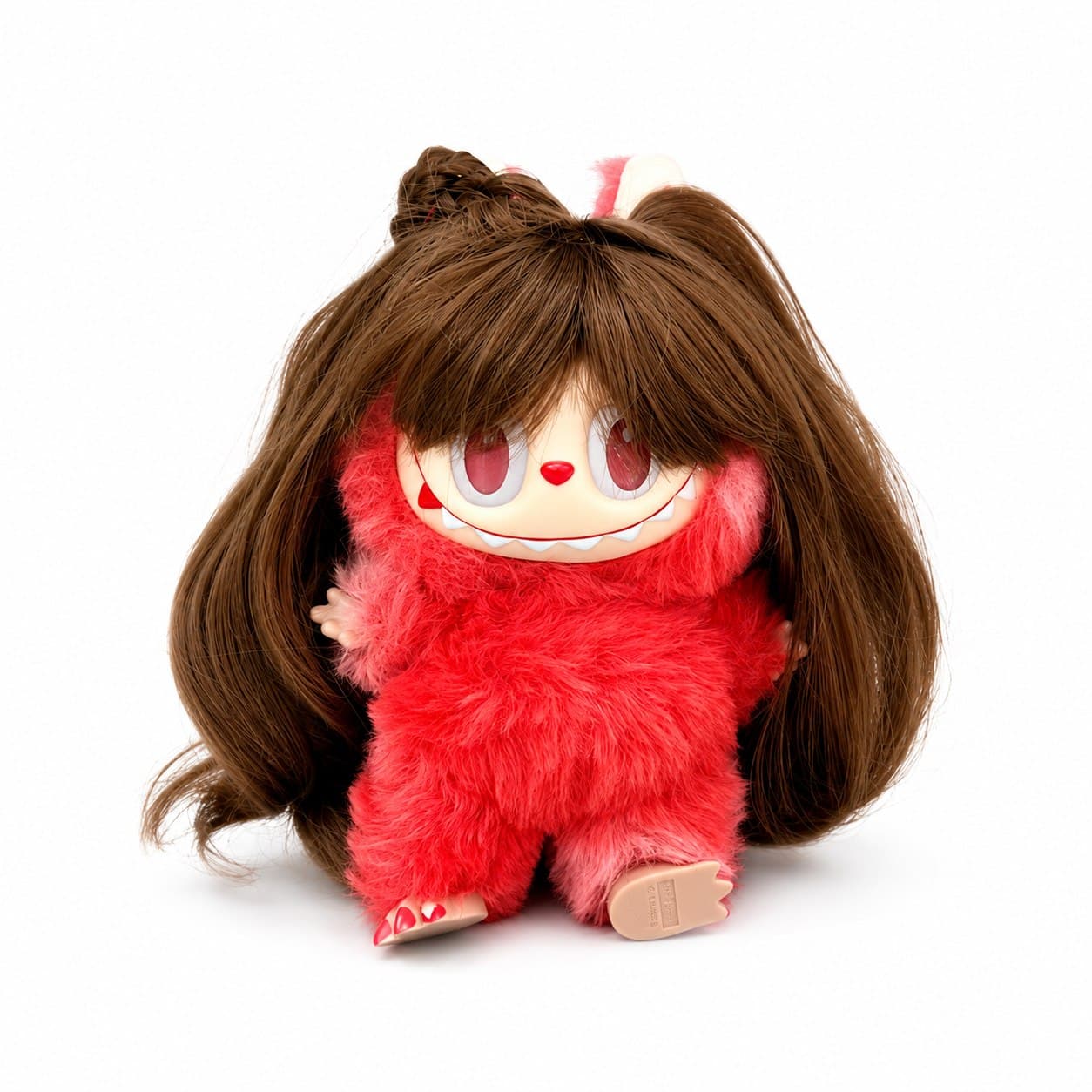 Chocolate Brown collectible doll wig compatible with 17cm collectible 17cm dolls, white background product image