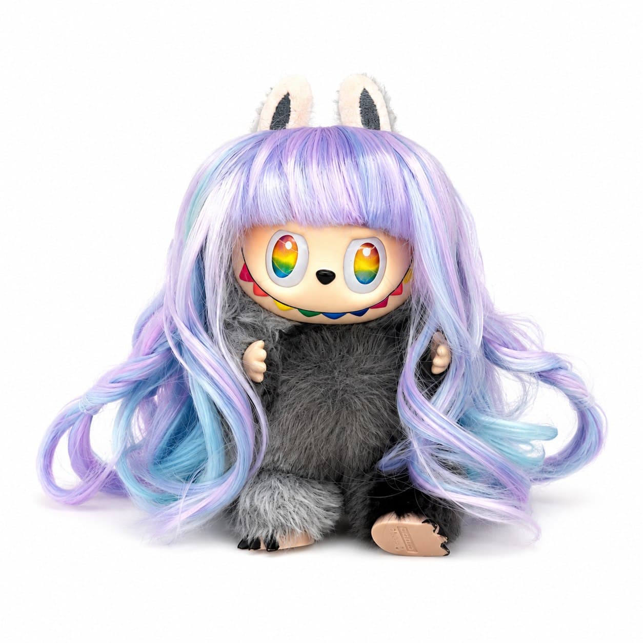 Purple-Blue Gradient collectible doll wig compatible with 17cm collectible 17cm dolls, white background product image
