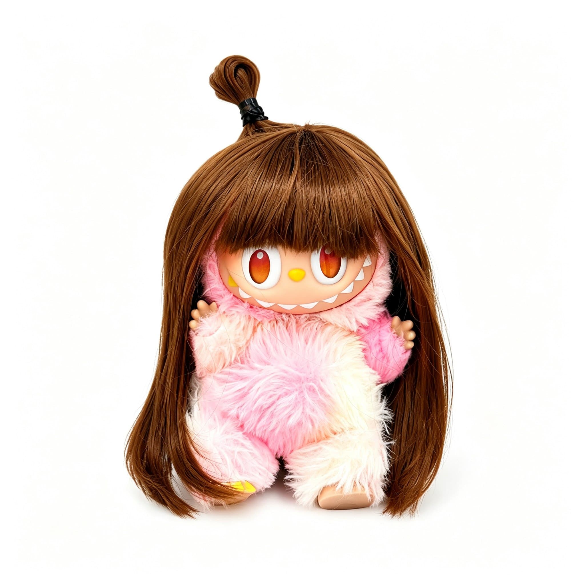 Caramel Brown collectible doll wig compatible with 17cm collectible 17cm dolls, white background product image