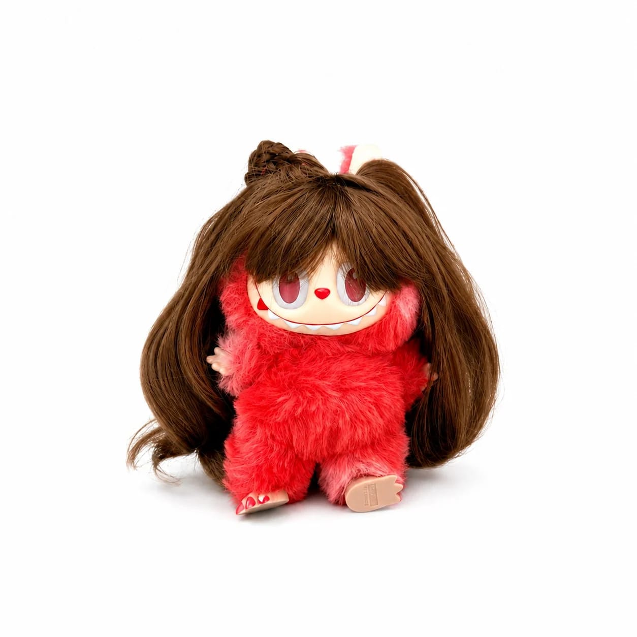 Chocolate Brown collectible doll wig compatible with 17cm collectible 17cm dolls, white background product image