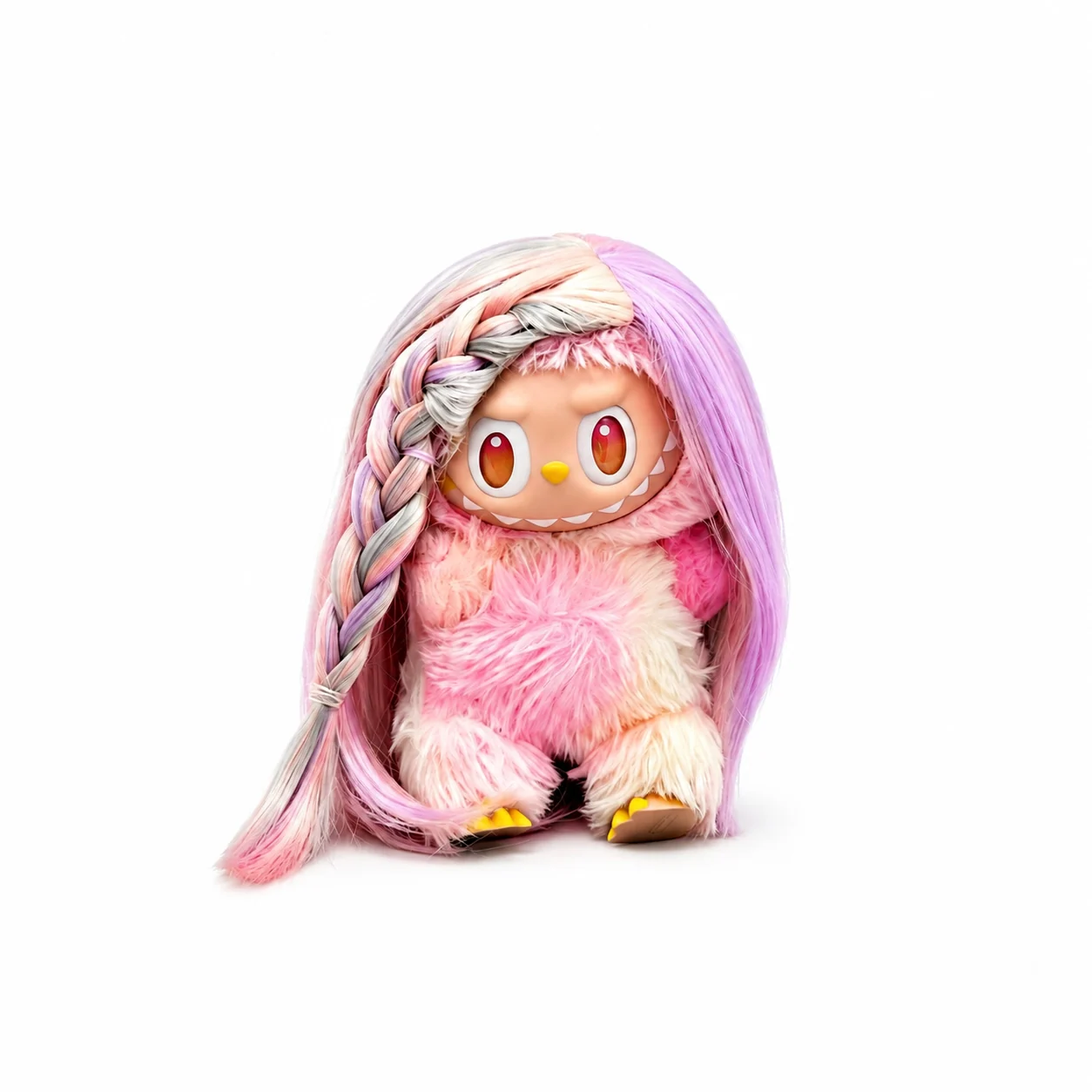 Aurora Multi-Color collectible doll wig compatible with 17cm collectible 17cm dolls, white background product image